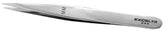 Excelta MM Carbon Steel Tweezer with Straight Fine Tip, 5"