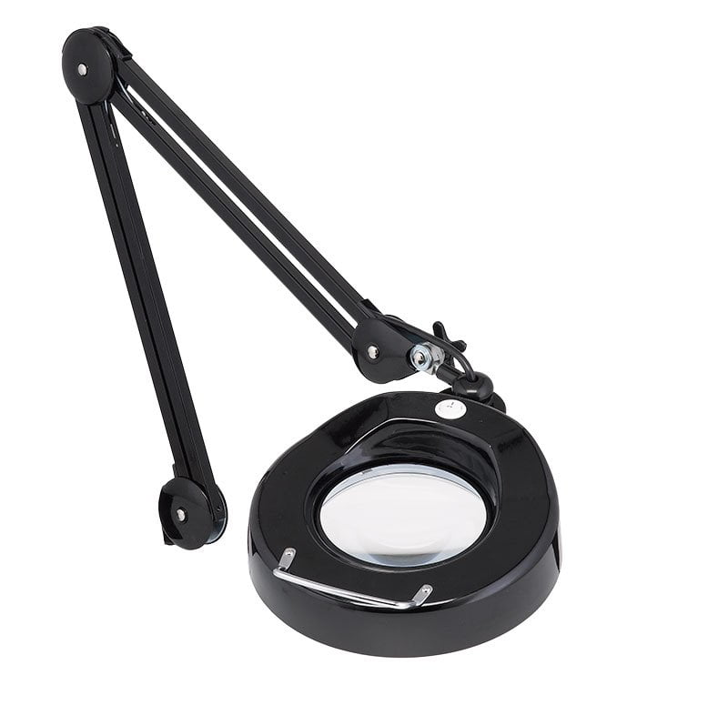 O.C. White EM-36-B 3 Diopter Round Magnifier with 36" Arm Table Edge Clamp Black