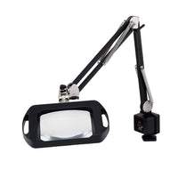 O.C White 72400-SB ESD-Safe 3-Diopter Rectangular Vision-Lite Magnifier with 43" Arm, Table Edge Clamp, Spectre Blue