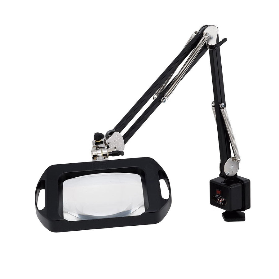 O.C White 72400-SB ESD-Safe 3-Diopter Rectangular Vision-Lite Magnifier with 43" Arm, Table Edge Clamp, Spectre Blue