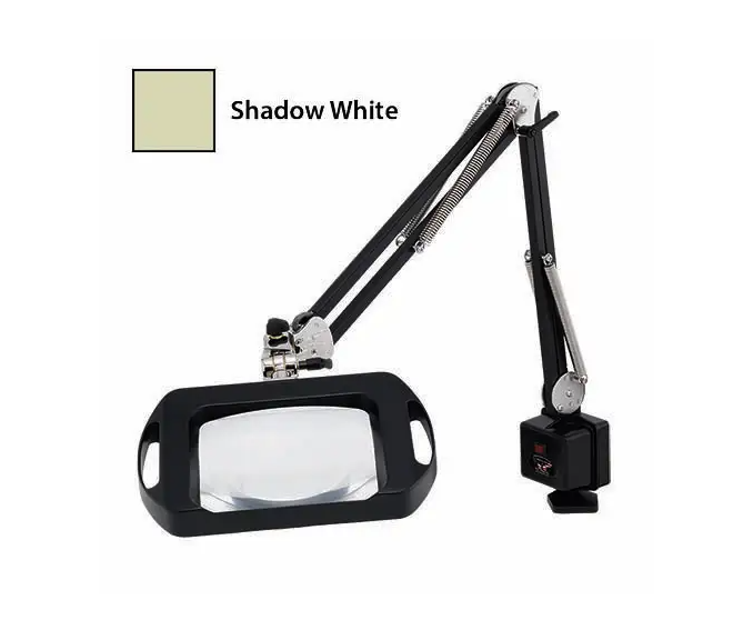 O.C White 72400 ESD-Safe 3-Diopter Illuminated Magnifier with Clamp Down Base & 43" Arm Reach, Beige