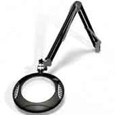 O.C White 62600-4-B ESD-Safe 4-Diopter LED Magnifier with 43" Reach & Weighted Base, Carbon Black