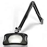 O.C White 82300-4-B ESD-Safe 4-Diopter LED Magnifier with 43" Reach & Screw Down Base, Carbon Black