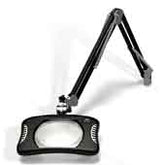O.C White 82400-4-B ESD-Safe 4-Diopter LED Magnifier with 43" Reach & Clamp Base, Carbon Black