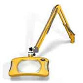 O.C. White 82400-4-BY ESD-Safe 4-Diopter LED Magnifier with 43" Reach and Clamp Base, Blazing Yellow