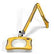 O.C. White 82400-4-BY ESD-Safe 4-Diopter LED Magnifier with 43" Reach and Clamp Base, Blazing Yellow