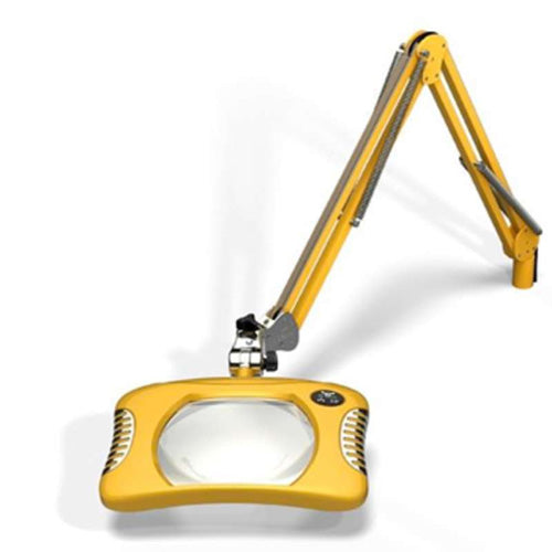 O.C. White 82400-4-BY ESD-Safe 4-Diopter LED Magnifier with 43" Reach and Clamp Base, Blazing Yellow