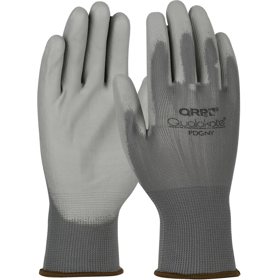 PIP PDGNYL Qualakote Polyurethane Palm Coated Nylon Gloves, Gray, 12 Per Pack