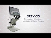Aven 26800B-385 SPZV-50 Trinocular Microscope with Mighty Cam Eidos 2M Integrated Camera & Monitor video