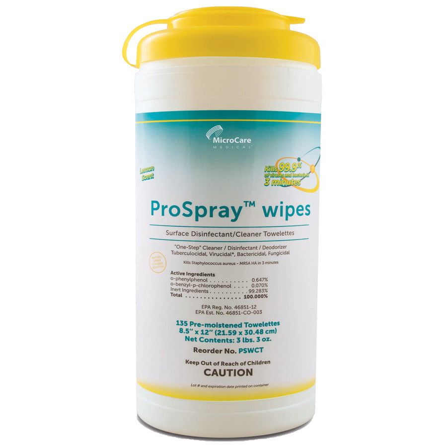 MicroCare PSWCT-1 Cleaning and Disinfectant Wipes, 135ct