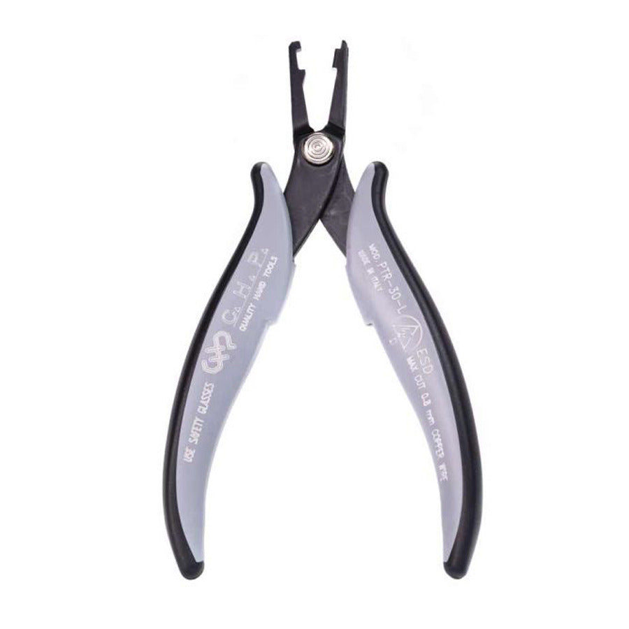 Hakko PTR-30-L-D Lead Forming & Cutting Pliers, 18 AWG, Dissipative Handle, L-Shape