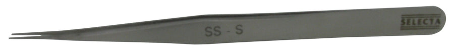 Excelta SS-S-SE Stainless Steel Tweezer with Long Fine Point Tip, 5.5"