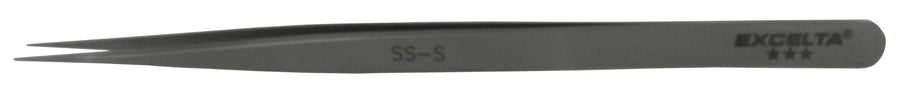 Excelta SS-S Style Swiss Tweezer With Straight Fine Point Tip, 5.5"