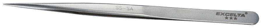 Excelta SS-SA Stainless Steel Anti-Magnetic Tweezers with Long Straight Tips, 3 Star, 5-1/2"