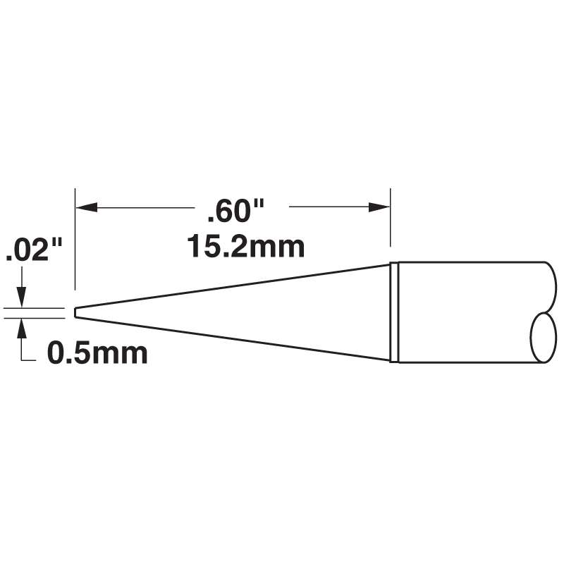 Metcal STTC-043 STTC 600 Series Sharp Conical Cartridge Solder Tip for MX Series Systems