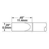 Metcal STTC-165 Chisel Solder Tip Cartridge For MX Series Systems, 5.00mm