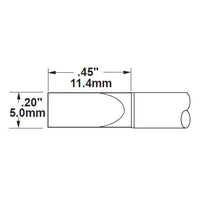 Metcal STTC-165 Chisel Solder Tip Cartridge For MX Series Systems, 5.00mm