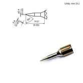 Hakko T15-SBS04 Conical Soldering Tip, R0.4mm x 14mm