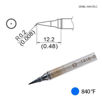 HAKKO T31B-01IL Soldering Tip, Conical, R0.2 X 12.2MM, IH, 450C/840F, FX-1001