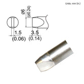 HAKKO T33-SSD6 Semi Chisel Slim Soldering Tip for FX-8002/FX-8003, 6mm x 3.5mm