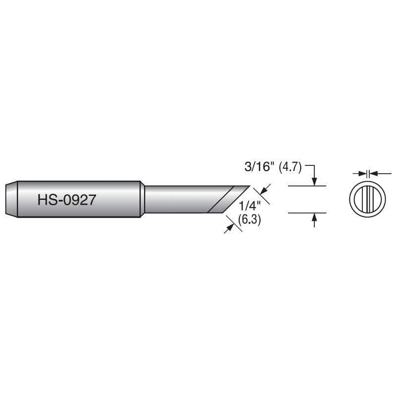 Plato HS-0927 HS Series Blade Soldering Tip, Alternate for Hakko 900M-T-K, .250"