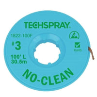 Techspray 1822-100F No-Clean Desoldering Braid, .075", 100' Green ESD Spool