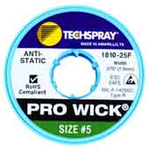 Techspray 1810-25F Pro-Wick Rosin Desoldering Braid, .075", 25' Green ESD Spool