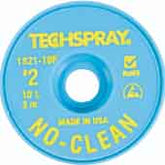 Techspray 1821-10F No-Clean Desoldering Braid, .055", 10' Yellow ESD Spool