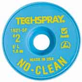 Techspray 1821-5F No-Clean Desoldering Braid, .055", 5' Yellow ESD Spool