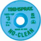Techspray 1822-10F No-Clean Desoldering Braid, .075", 10' Green ESD Spool