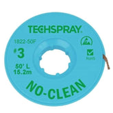 Techspray 1822-50F No-Clean Desoldering Braid, .075", 50' Green ESD Spool