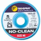 Techspray 1825-5F No-Clean Desoldering Braid, .193", 5' Red ESD Spool