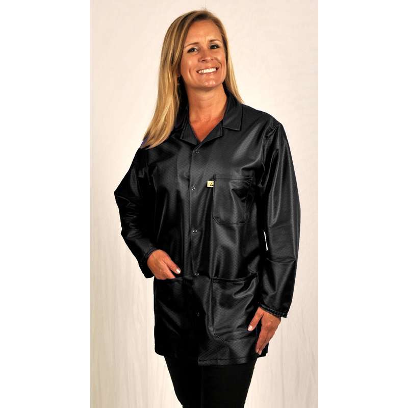 Techwear Traditional Econoshield 3/4 Length Black 3 Pocket Jacket [XL]