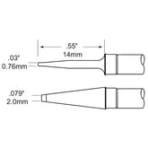 Metcal TFP-BLP2 Precision Blade Tweezer Cartridge Solder Tips for MFR-HPT, .08"