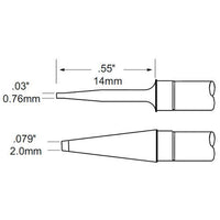 Metcal TFP-BLP2 Precision Blade Tweezer Cartridge Solder Tips for MFR-HPT, .08"