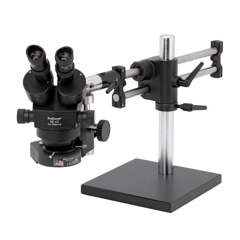 O.C. White TKPZ-LV2 ESD-Safe Pro-Zoom 6.5 Stereo Microscope with Dual Arm Base