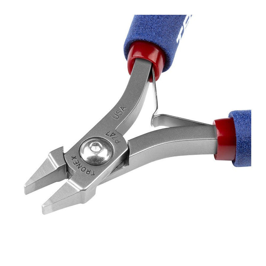 Tronex P747 Flat Nose Pliers Stubby Smooth Jaw, 5.6" OAL