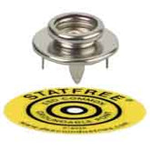 Desco 09863 Pronged 10mm Push and Clinch Socket Snap with Common Ground Point Symbol Label