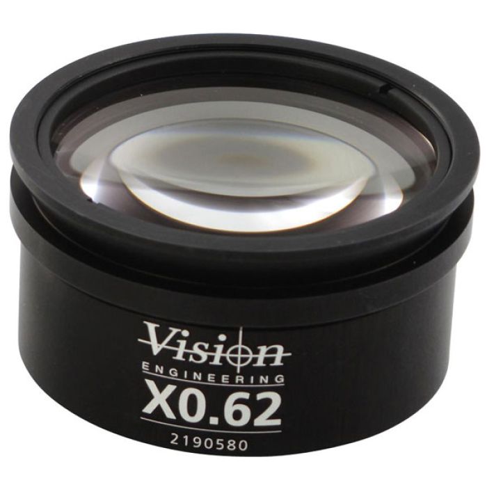 VISION EVL062 0.62X OBJECTIVE: 3.7X - 37X MAGNIFICATION EXTRA LONG WORKING DISTANCE LENS (0.62X) WORKING DISTANCE 128MM.  INCLUDES SECONDARY LENS
