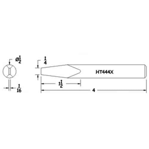 Hexacon HT163X Semi-Chisel Soldering Tip, 1/2"