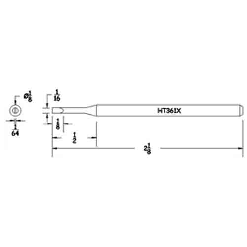 Hexacon HT361X Turned-Down Full-Chisel Soldering Tip, 1/8"