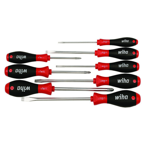 Wiha 30298 SoftFinish Slotted/Phillips Screwdriver, 8 Piece Set