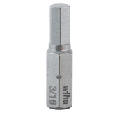Wiha 71345 Hex Head Insert Bit for 1/4" Hex Drive, 3/16 x 1" Long, 10/Pak