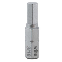 Wiha 71345 Hex Head Insert Bit for 1/4" Hex Drive, 3/16 x 1" Long, 10/Pak