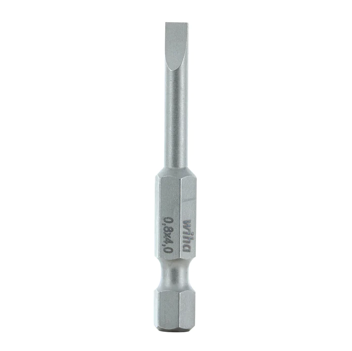 Wiha 74010 Slotted Power Bit, 4.0 x .8 x 50mm