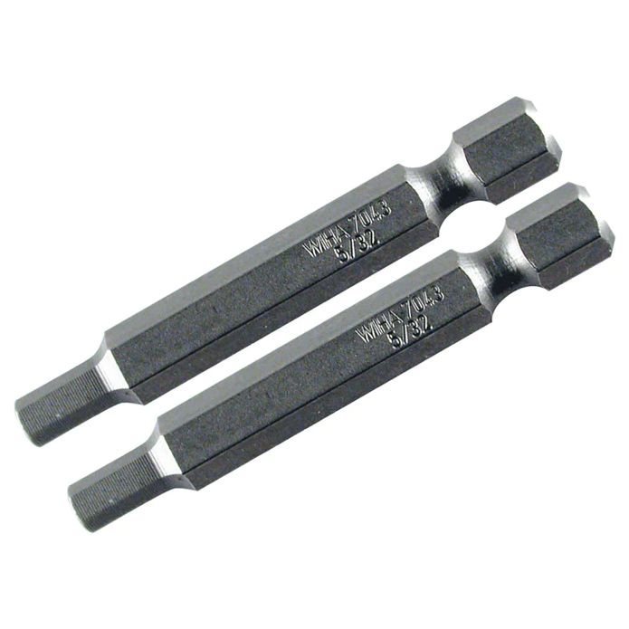 Wiha 74384 Hex Power Bit, 9/64" x 50mm, Pack of 2