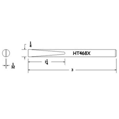 Hexacon HT468X Full-Chisel Soldering Tip, 1/4"