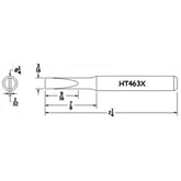 Hexacon HT463X Turned-Down Full-Chisel Soldering Tip, 1/4"