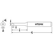 Hexacon HT324X Turned-Down Full-Chisel Soldering Tip, 1/4"